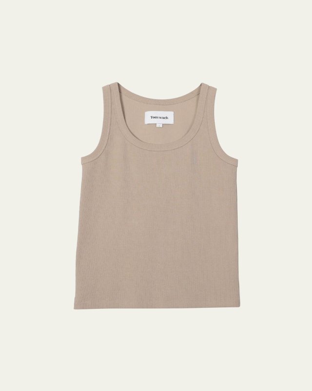 Ribbed Scoop-Neck Tank Top